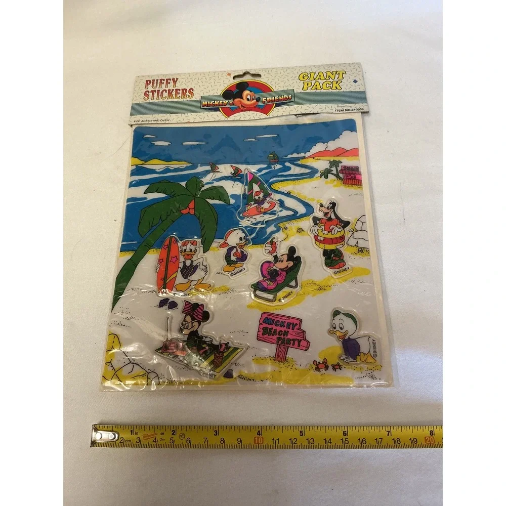 Vintage Disney Mickey Mouse Stationery Lot Puffy Stickers Radio Pen Address Book
